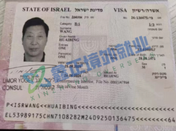 祝贺王怀兵以色列签证已出