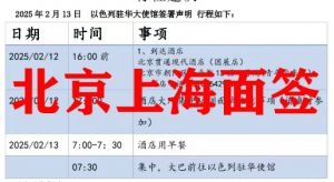 鑫正以色列2.-13.19北京上海使馆面签通知