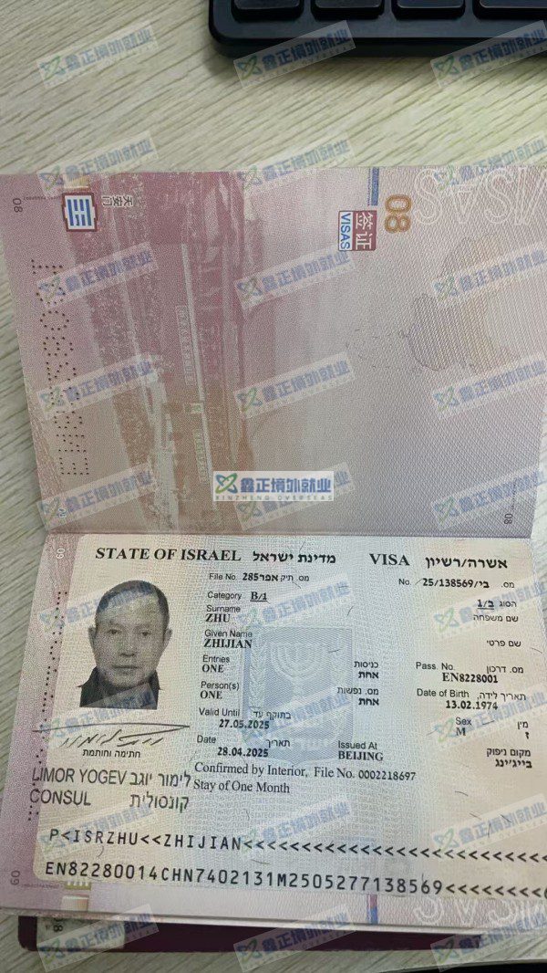 祝贺朱志建中土以色列签证已出